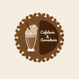 Logo para Cafeteria e Sorveteria com Bebida para Editar