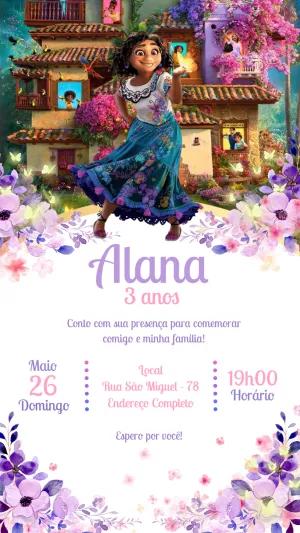 Convite de Aniversário Encanto com Mirabel para Editar Online