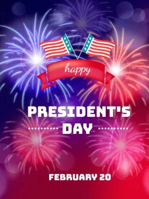 President's Day Poster with Fireworks to Edit Online