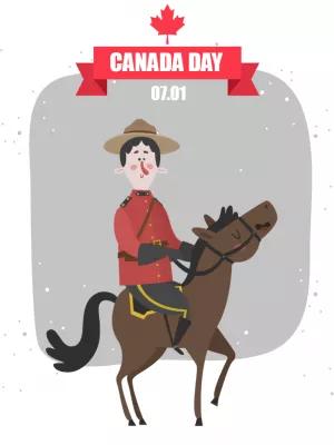 Editable Canada Day Post with Mountie to Customize Online