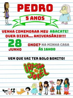 Convite de Aniversário Irmão do Jorel para Editar Online