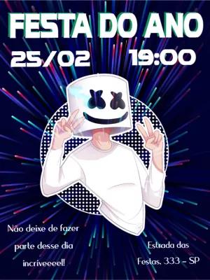 Convite de Aniversário DJ Marshmallow para Editar Online