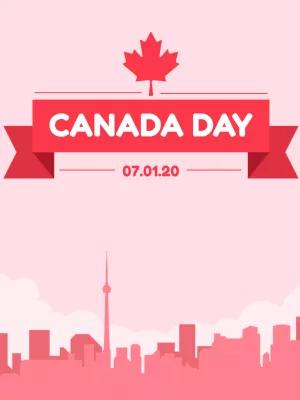 Editable Canada Day Post with Maple Leaf to Customize