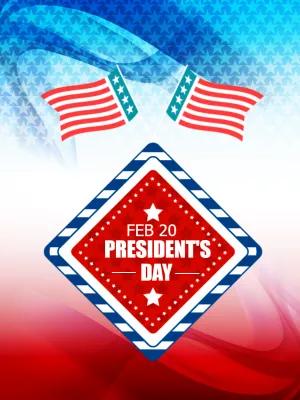 Editable President's Day Template with Flags and Stars