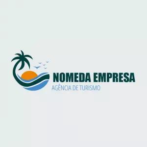 Logo Turismo com Palmeira e Sol para Editar Online