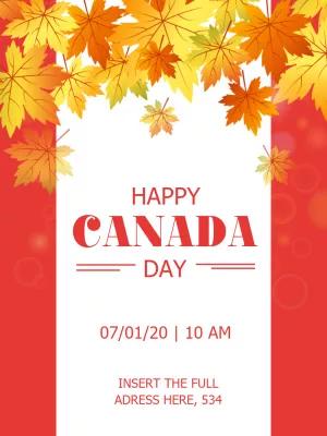Canada Day Invitation with Maple Leaves to Edit Online