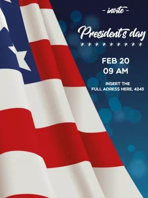 President's Day Invitation with American Flag to Edit Online