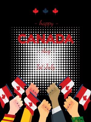 Editable Canada Day Post with Flags to Customize Online