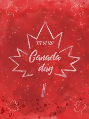 Canada Day Celebration Post with Maple Leaf to Edit Online