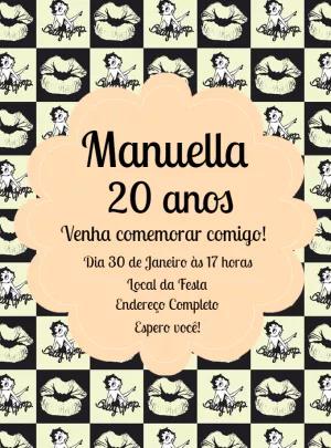 Convite de Aniversário Betty Boop Clássico para Editar Online