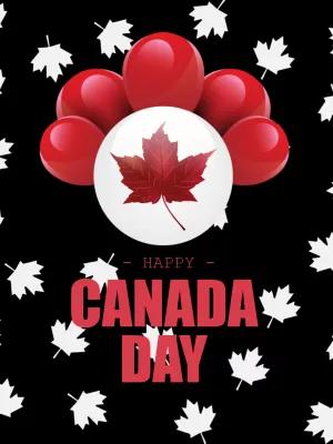 Canada Day Celebration Post with Balloons to Edit Online
