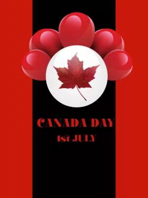 Canada Day Post with Maple Leaf and Balloons to Edit Online