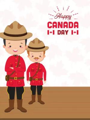 Canada Day Post with Mounties to Edit Online