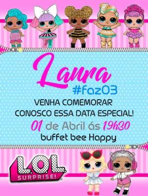 Convite de Aniversário Lol Surprise com Bonecas para Editar Online