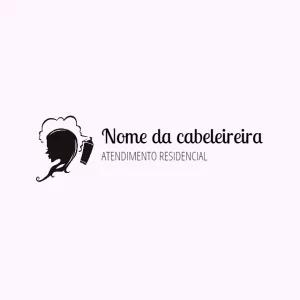 Logo Editável para Cabeleireira com Silhueta para Editar