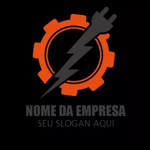Logo com Engrenagem e Raio para Editar Online