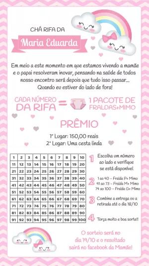 Chá Rifa Chuva de Amor Menina para Editar Online e Imprimir