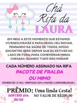 Convite Chá Rifa Chuva de Bênçãos para Editar Online