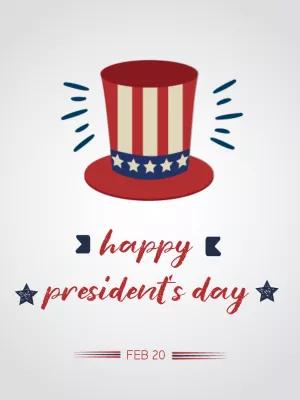 President's Day Post with Patriotic Hat to Edit Online