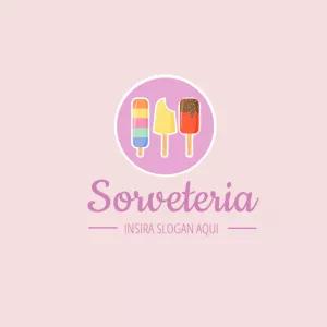 Logo para Sorveteria com Picolés Coloridos para Editar Online