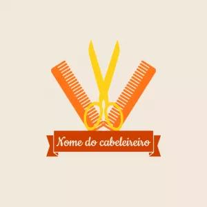 Logo para Cabeleireiro com Tesoura e Pente para Editar Online