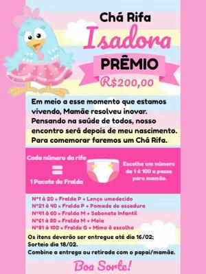 Convite Chá Rifa Galinha Candy Editável para Enviar Online