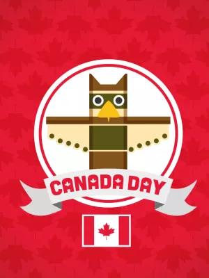 Canada Day Celebration Post with Totem Pole to Edit Online