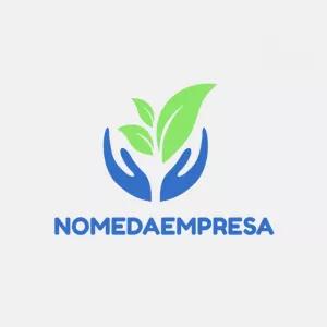Logo Natureza com Mãos e Folhas para Editar Online