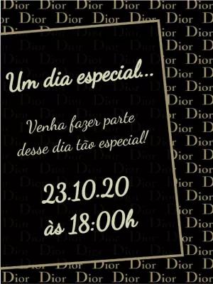 Convite de Aniversário Estilo Dior Elegante para Editar Online