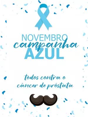 Post Novembro Azul de Conscientização para Editar Online