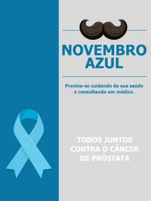Post Novembro Azul com Bigode e Laço para Editar Online