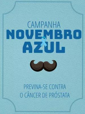 Arte Novembro Azul com Bigode para Editar Online