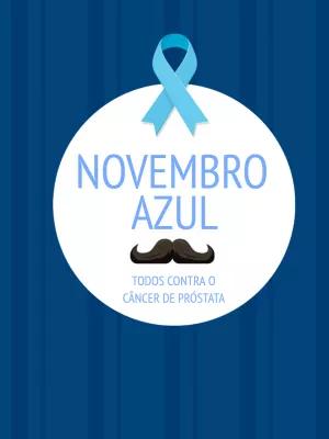 Post Novembro Azul com Laço e Bigode para Editar Online