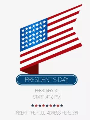 President's Day Flyer with American Flag to Edit Online