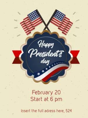 President's Day Invitation with American Flags to Edit Online