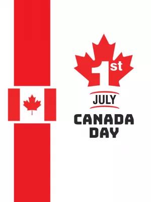 Editable Canada Day Post with Flag Elements to Customize