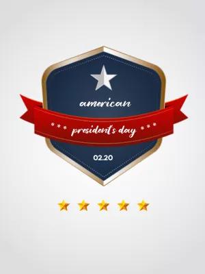 Presidents' Day Shield Post to Edit and Share Online