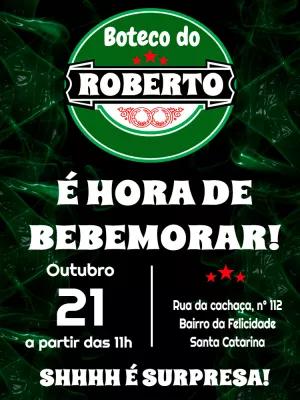 Convite de Aniversário Tema Cerveja para Editar Online