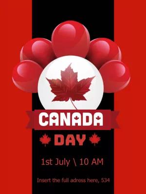 Canada Day Invitation with Balloons to Edit Online