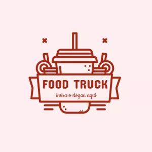 Logo Editável para Food Truck com Ícone de Lanche para Editar
