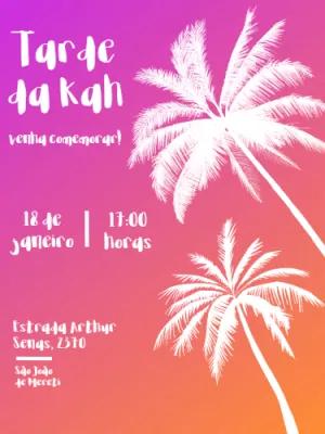 Convite de Aniversário Tardezinha Neon para Editar Online