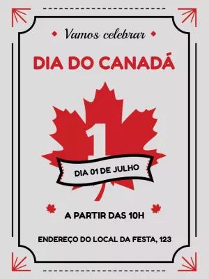 Convite Dia do Canadá com Folha de Bordo para Editar Online