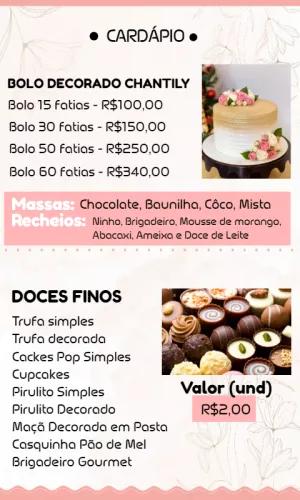 Cardápio de Confeitaria com Foto para Editar Online