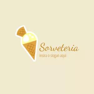 Logotipo para Sorveteria com Casquinha para Editar Online