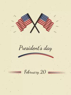 President's Day Post with Flags to Edit Online