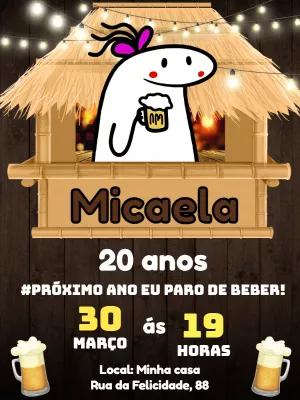 Convite de Aniversário Flork Cerveja para Editar Online