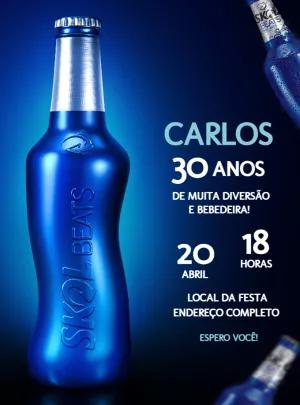 Convite Aniversário Tema Skol Beats Editável Online