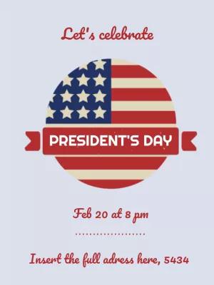 President's Day Invitation with American Flag to Edit Online
