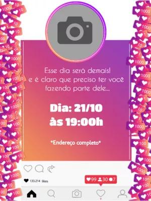 Convite Aniversário Influencer com Foto para Editar Online