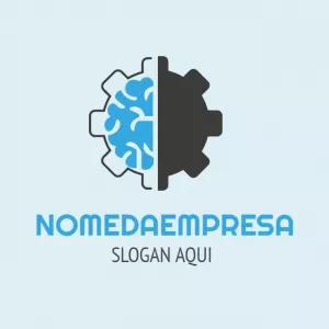Logo de Engrenagem e Cérebro Editável para sua Empresa